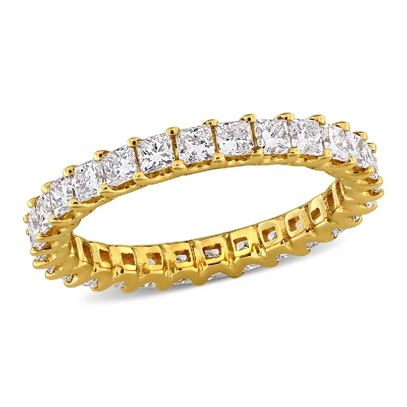 Created Forever by Miadora 2ct TW Princess-Cut Lab-Grown Diamond Eternity Ring in 14k Yellow Gold