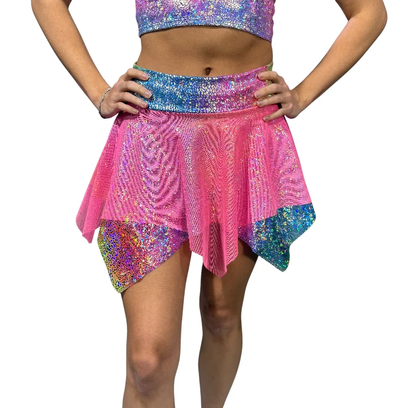 Pixie Skirt for Fairy Costume in Rainbow Avatar and Pink Mesh