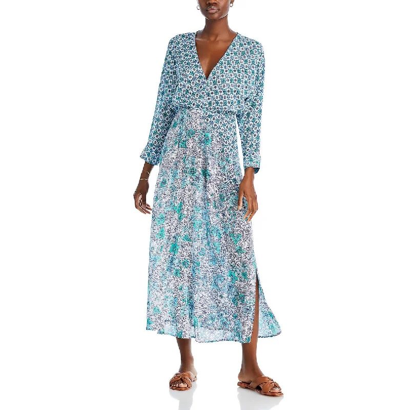 Poupette St Barth Womens Ilona Floral Dolman Sleeve Maxi Dress