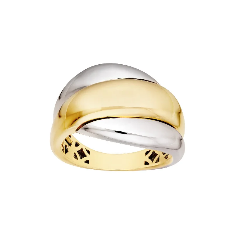 14K Two-Tone Polished Twist Ring