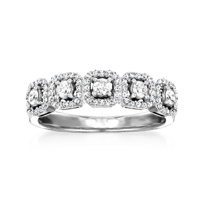 Ross-Simons Diamond 5-Stone Ring in Sterling Silver