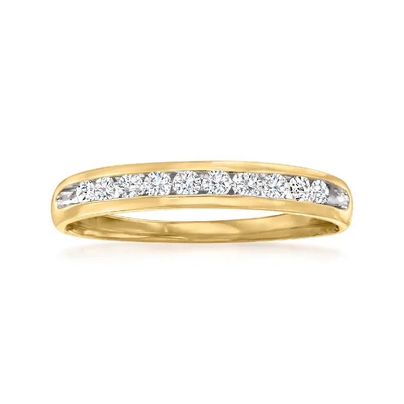 Ross-Simons Diamond Wedding Ring in 14kt Yellow Gold