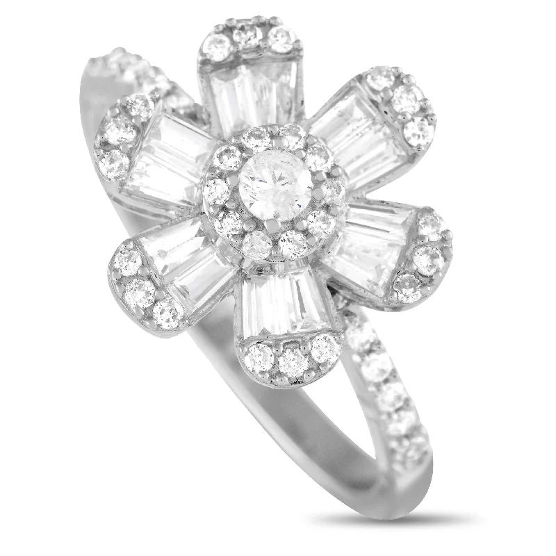 LB Exclusive 14K Yellow Gold 0.81ct Diamond Flower Ring RN32407