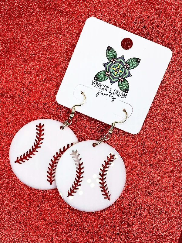 SMALL BASEBALL EARRINGS