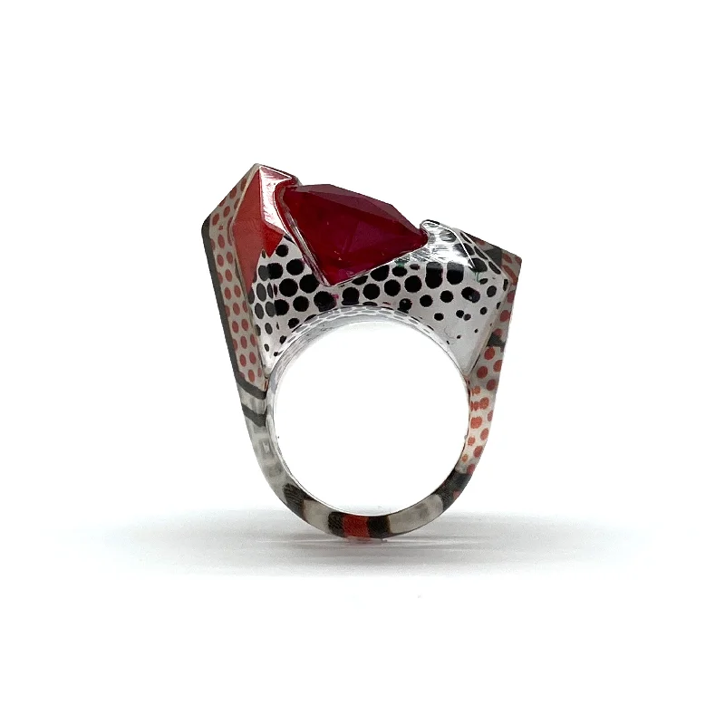 Pop Art Ruby Sculpted Cocktail Ring