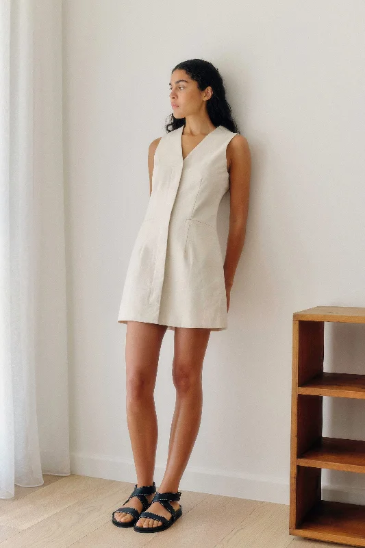 Simone Cotton Linen Blend Mini Dress