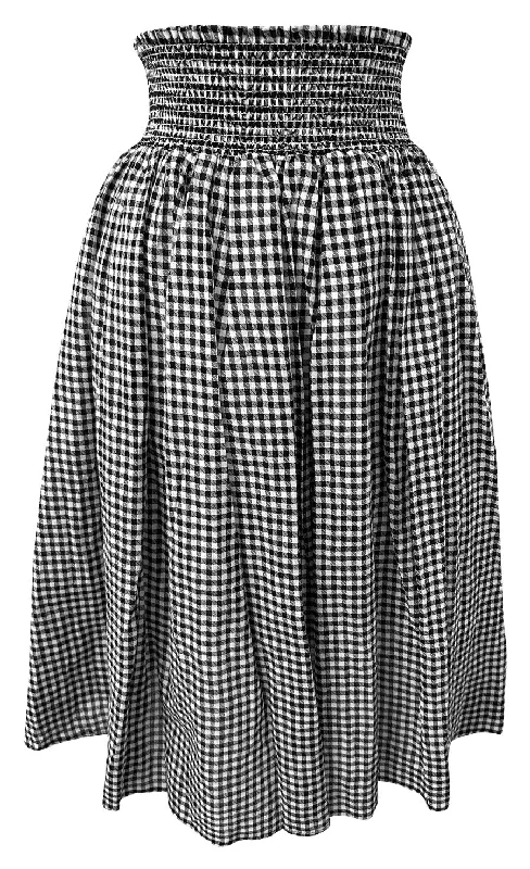 Gingham Swing Skirt in Black & White