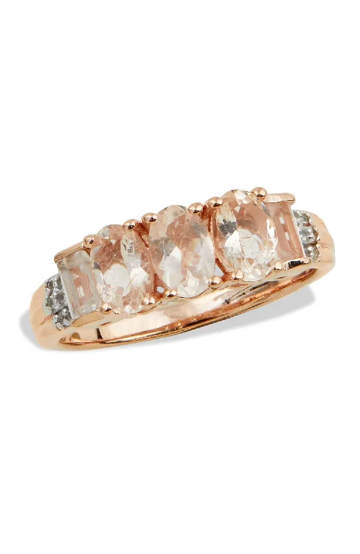 18K ROSE VERMEIL MORGANITE RING