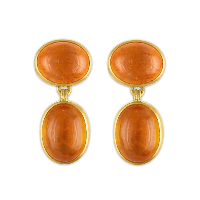 Mandarin Garnet Amphora Earrings