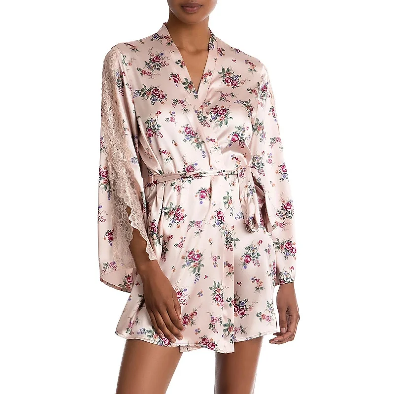 In Bloom by Jonquil Womens Satin Floral Wrap Dress