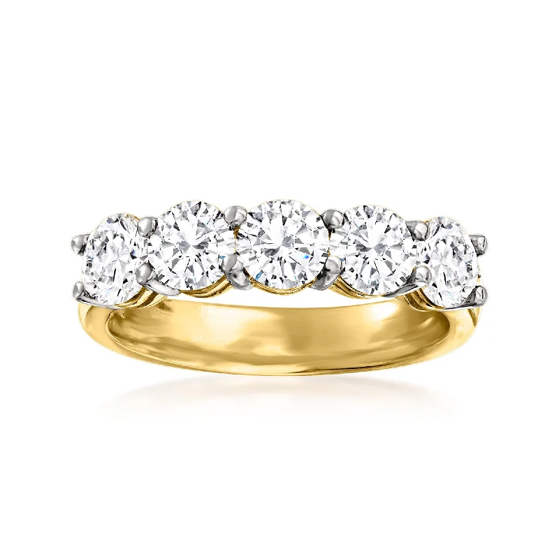 Ross-Simons Diamond 5-Stone Ring in 14kt Yellow Gold