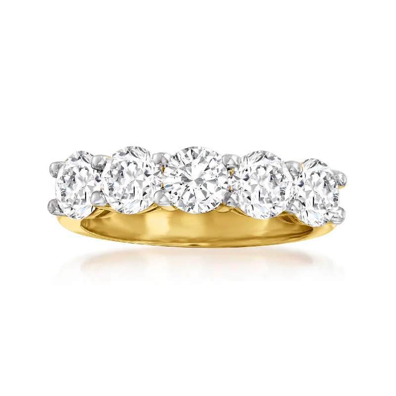 Ross-Simons Diamond 5-Stone Ring in 14kt Yellow Gold