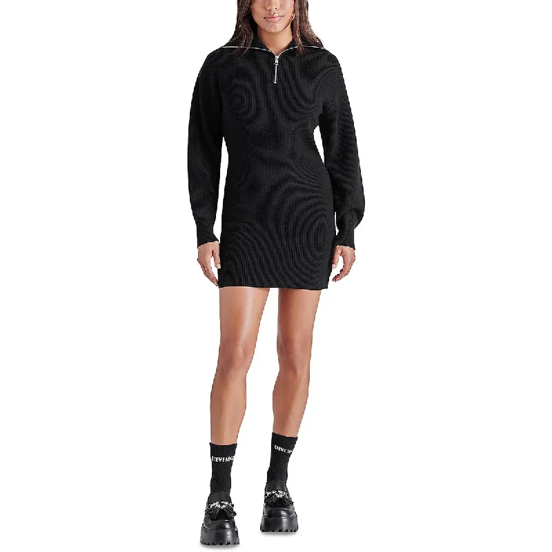 Steve Madden Womens Rowena Knit Mini Sweaterdress