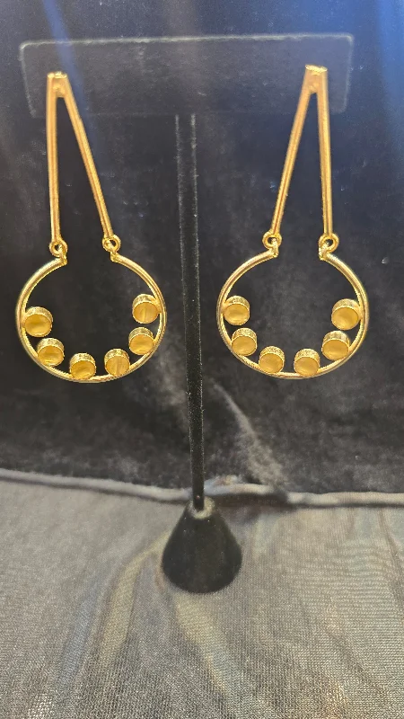 Golden Earrings With Gold Beads