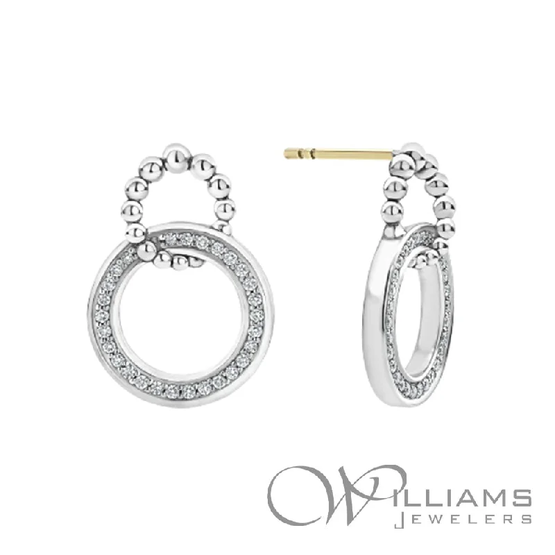 Lagos Caviar Spark Sterling & 14k Diamond Earrings