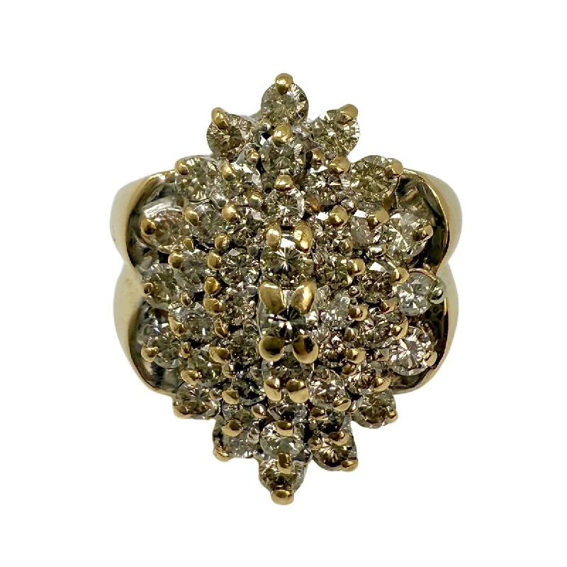 14K Gold and Diamond Cluster Ring