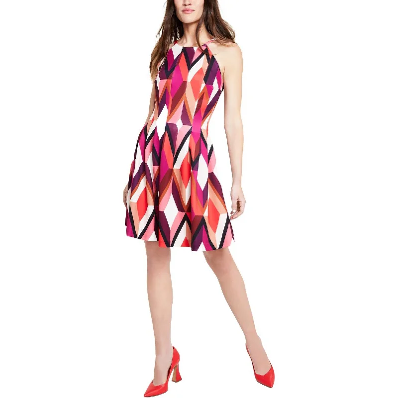 Vince Camuto Womens Above Knee Printed Fit & Flare Dress