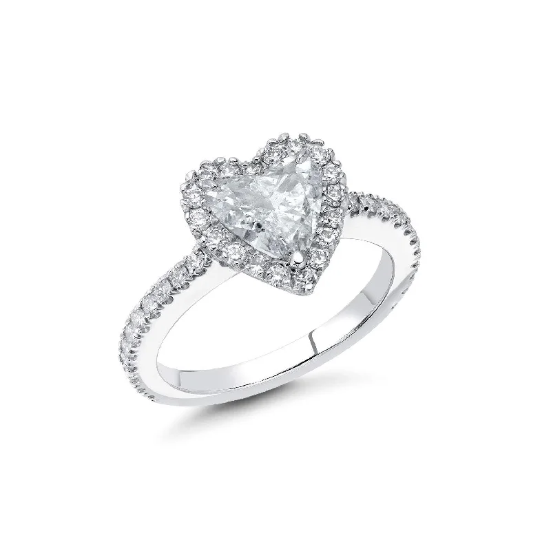 HEART DIAMOND HALO ENGAGEMENT RING