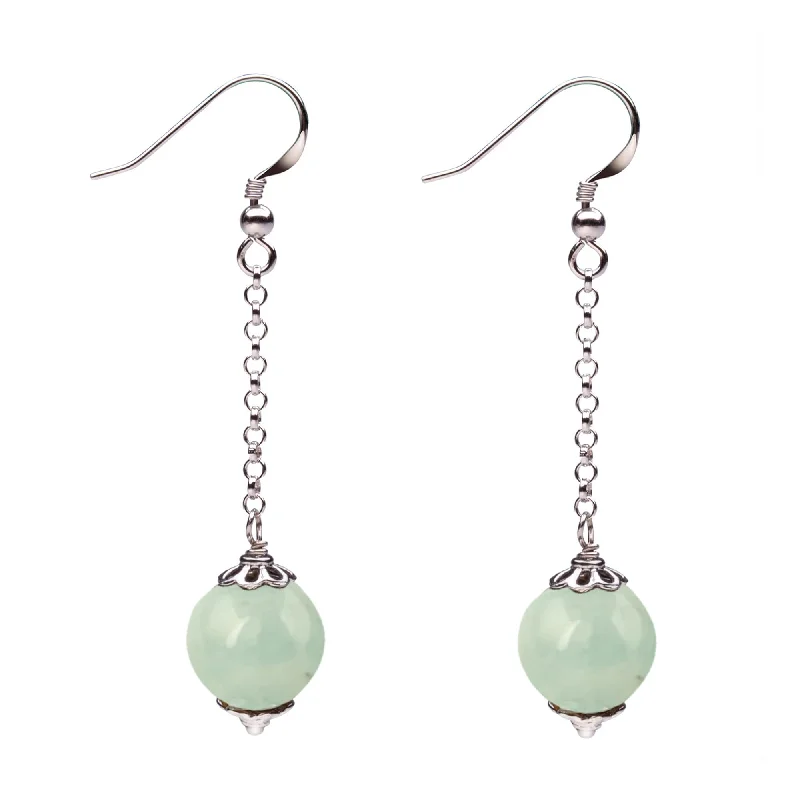 Sterling Silver with Natural Aquamarine Dangle Earring