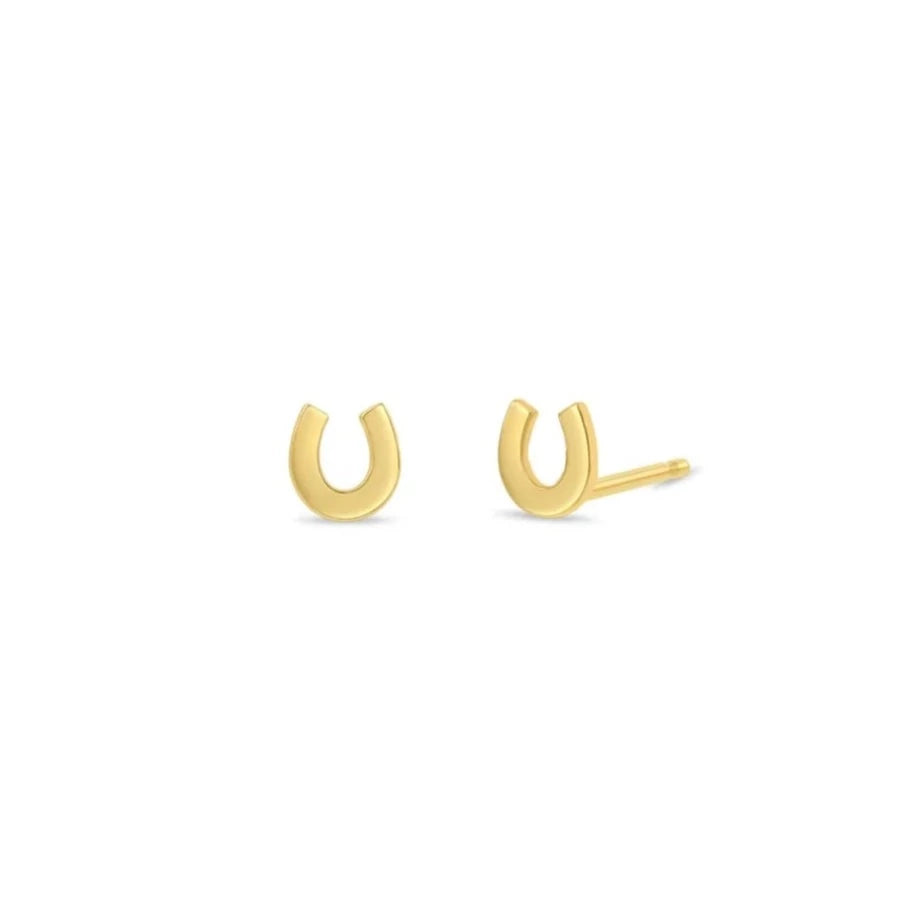 Zoe Chicco 14k Itty Bitty Horseshoe Studs