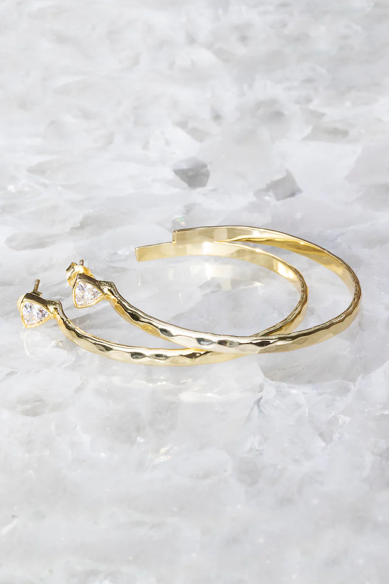 Native Gem 14k Gold Vermeil Hero Hoops CZ