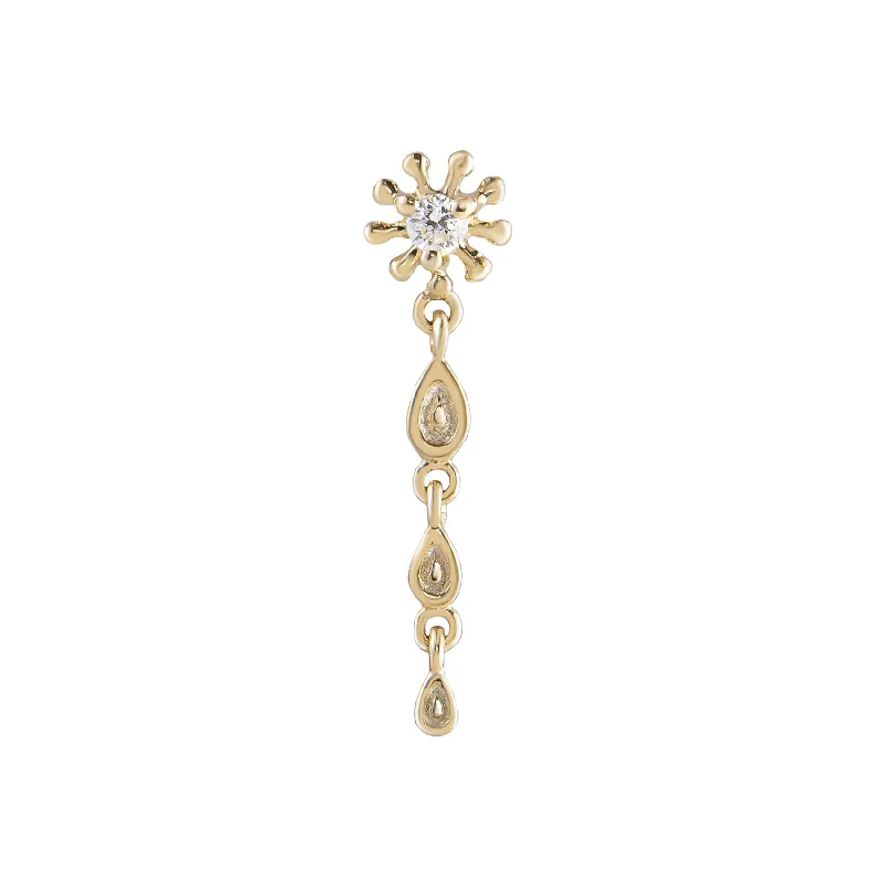 Metier 9ct Dala Diamond Triple Petal Droplet Stud (single)