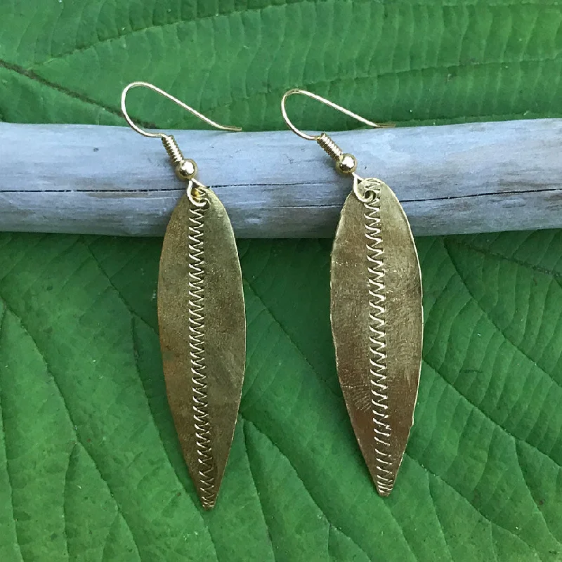 A New Leaf Earrings - Gold, Ethiopia