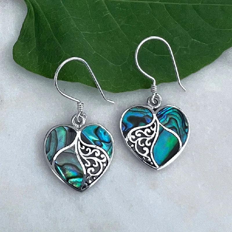 Abalone Heart Earrings, Indonesia