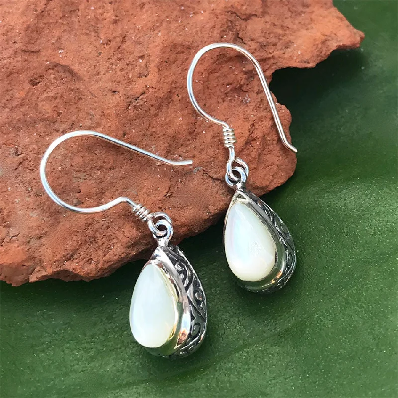 Antik Earrings, Mother of Pearl - Sterling Silver, Indonesia