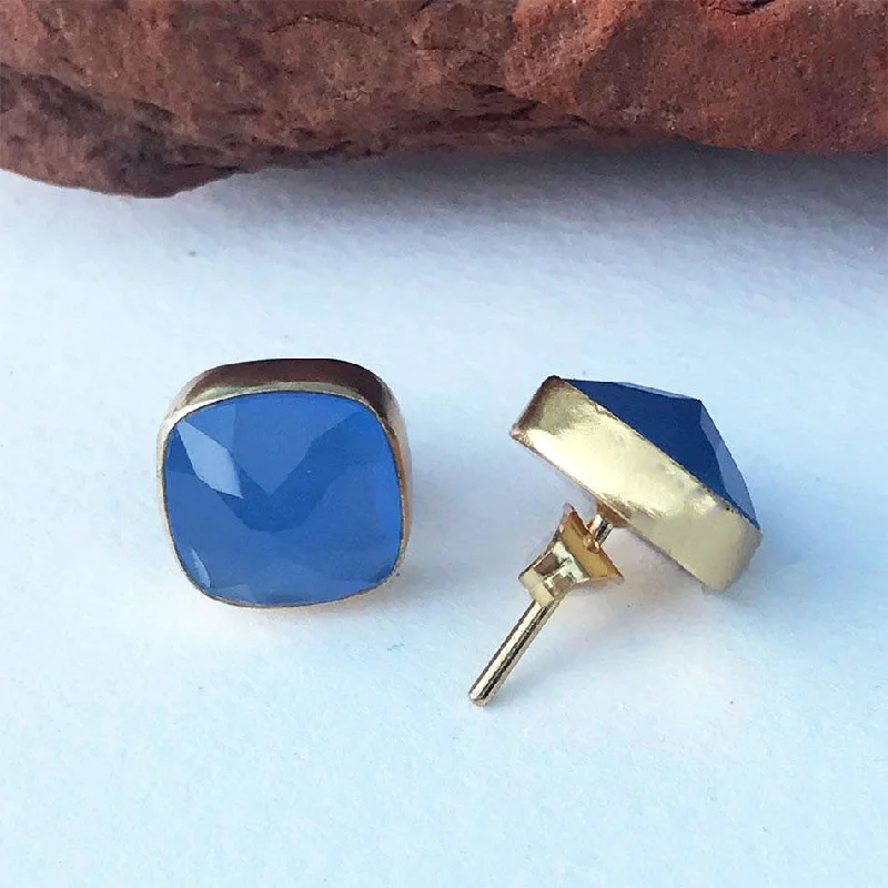 Blue Onyx Studs, India