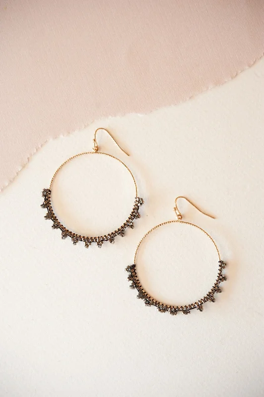 Bronx Beaded Gold Hoop | Intricate Beaded Dangle