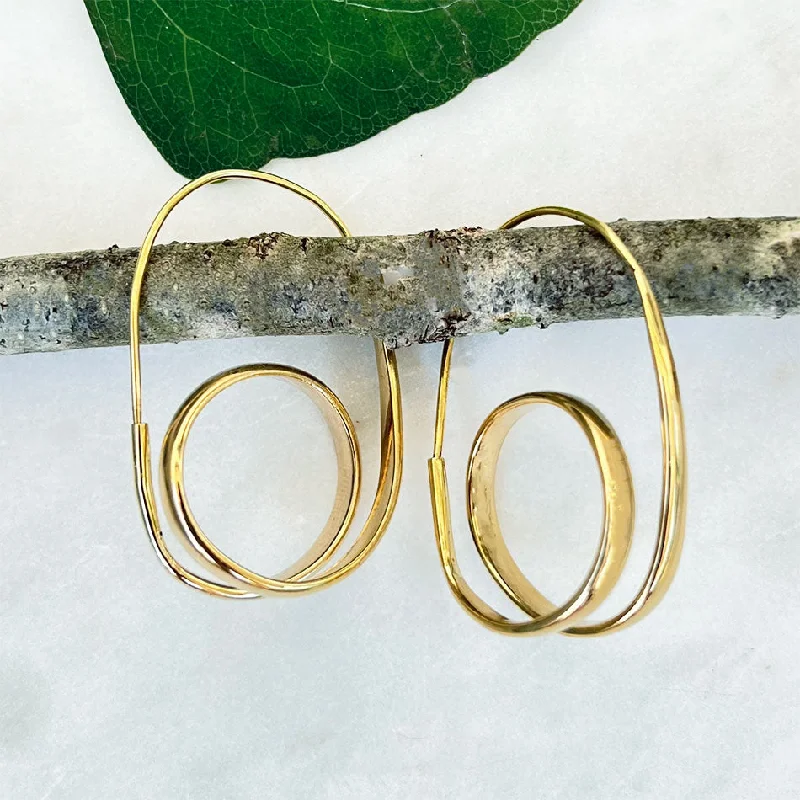 Bumi Earrings - Brass, Indonesia