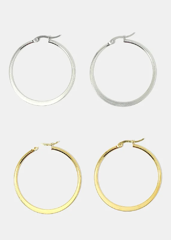 Classic Flat Hoop Earrings