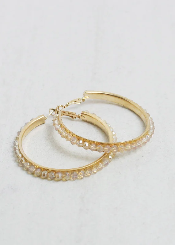 Boho Crystal Bead Hoops