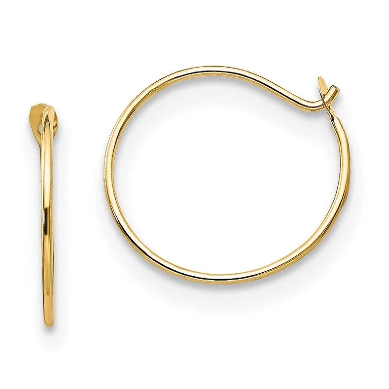 Curata 14k Yellow Gold 10x1mm Polished Small Endless Hoop Earrings