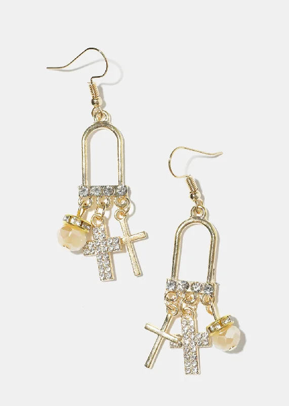 Dangle Cross Earrings