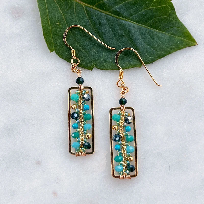 Delicate Beaded Earrings - Turquoise, Thailand