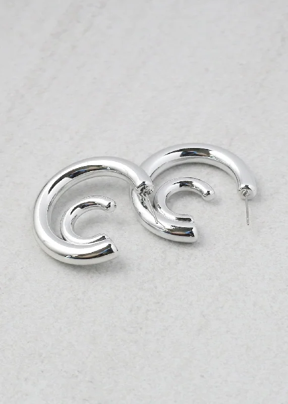 Double Crescent Hoop Earring