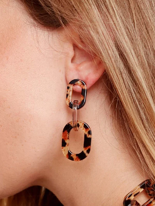 Echo Links Drop Earring - Leopard