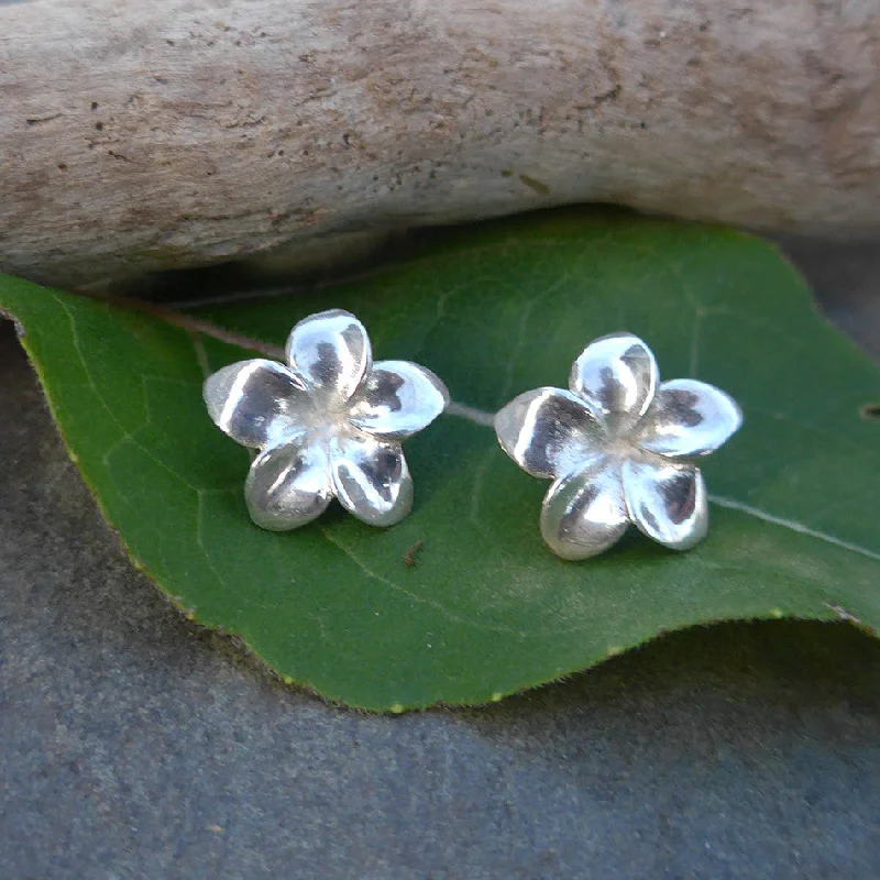 Elegant Flower Studs - Sterling Silver, Indonesia