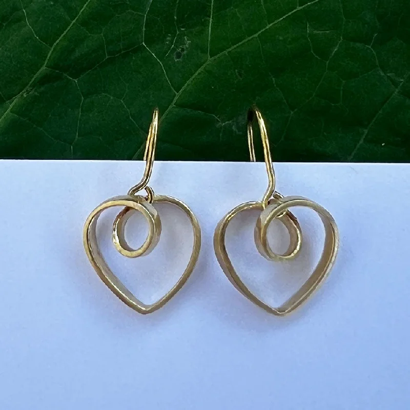 Heart To Heart Earrings - Brass, Indonesia