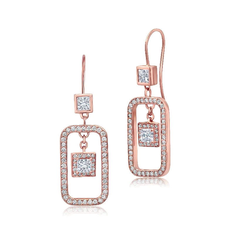 Icy Link Earrings - Rose Gold