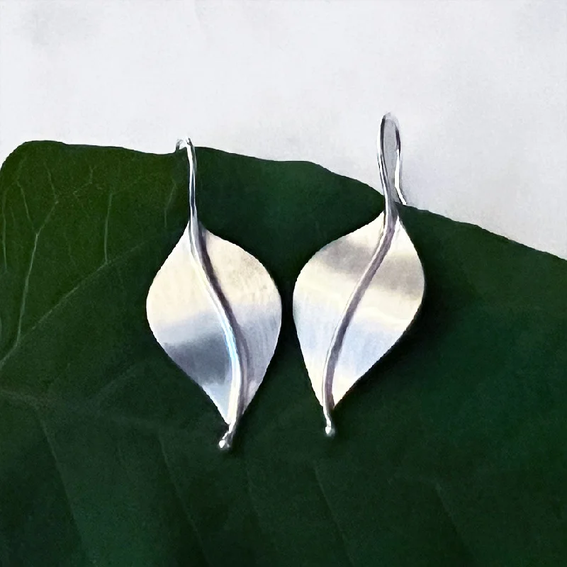 In Leaf Earrings - Sterling Silver, Indonesia