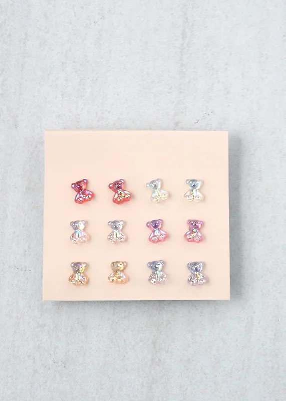 Iridescent Teddy Bear Earrings