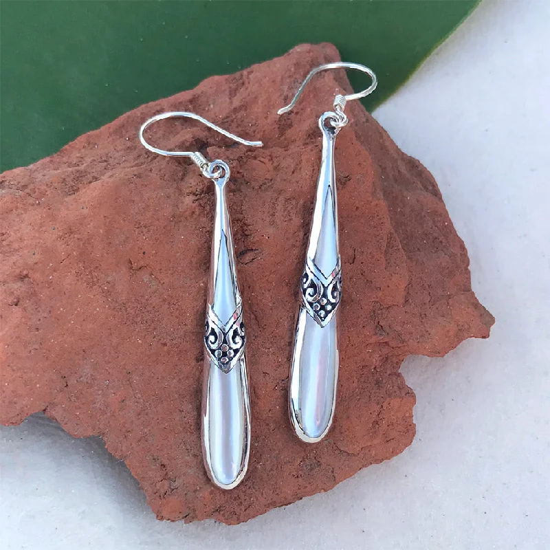 Kenindah Mother of Pearl Earrings - Sterling Silver, Indonesia