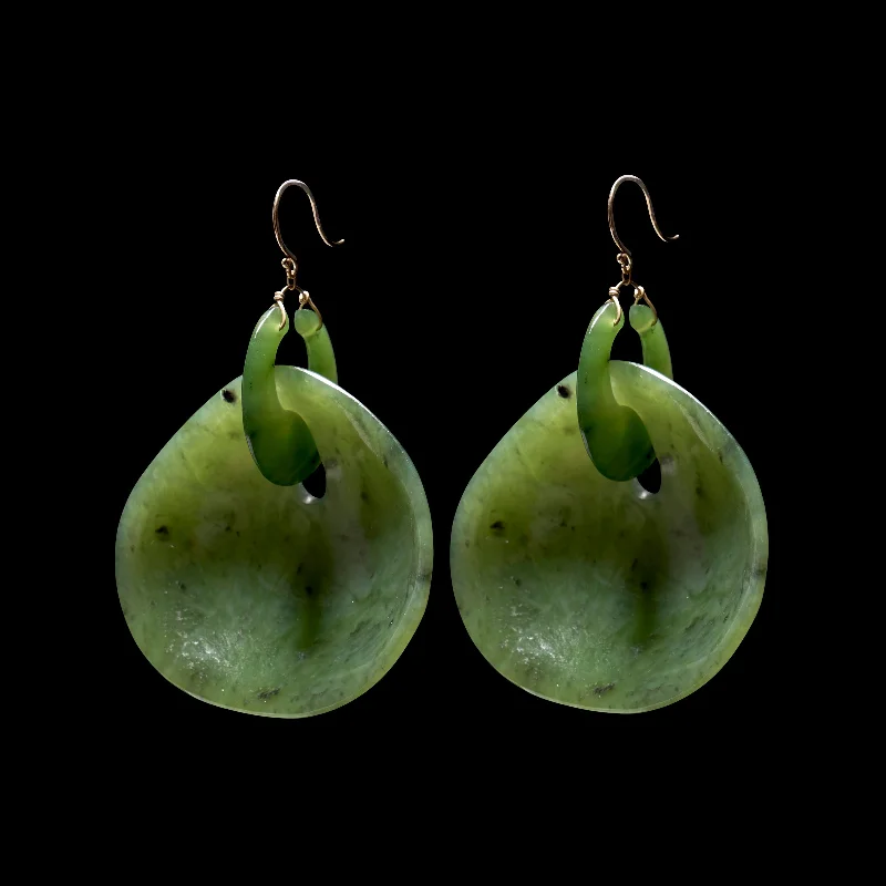 Big Gong Hand Cut Stone Earring