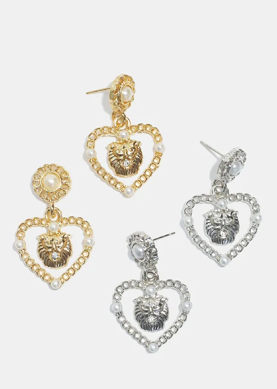 Lion Heart Earrings