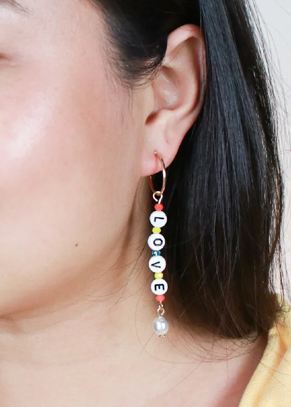 LOVE Bead Dangle Earrings