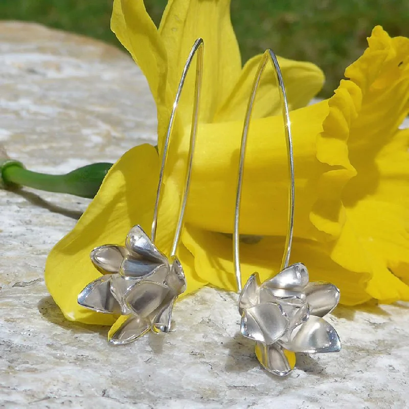 Lotus Blossom Earrings - Sterling Silver, Indonesia