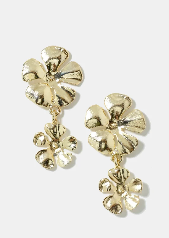 Metal Flower Earrings